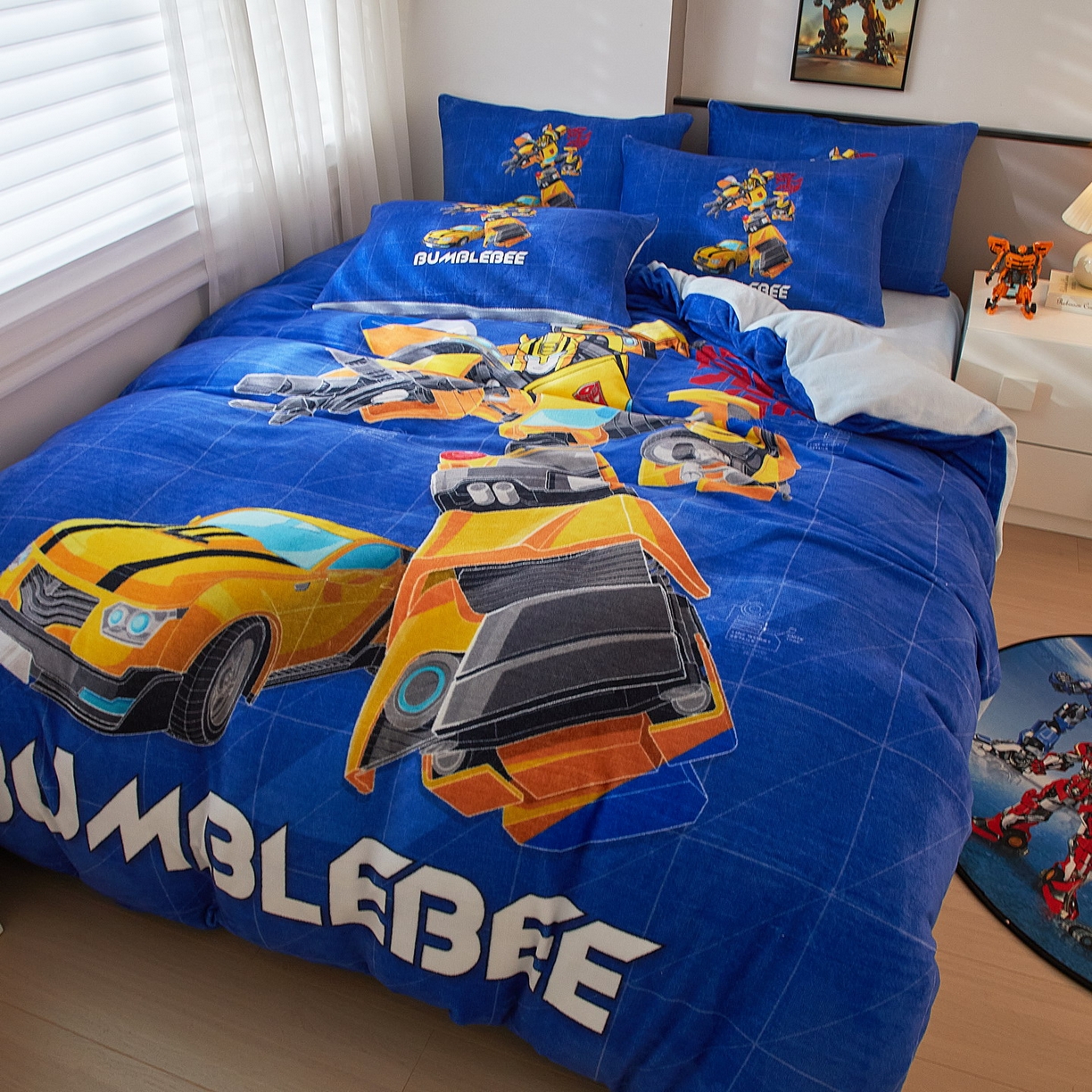 91家纺网 家纺一手货源 找家纺 蘭菲家纺 2025新款变形金刚牛奶绒四件套 9号