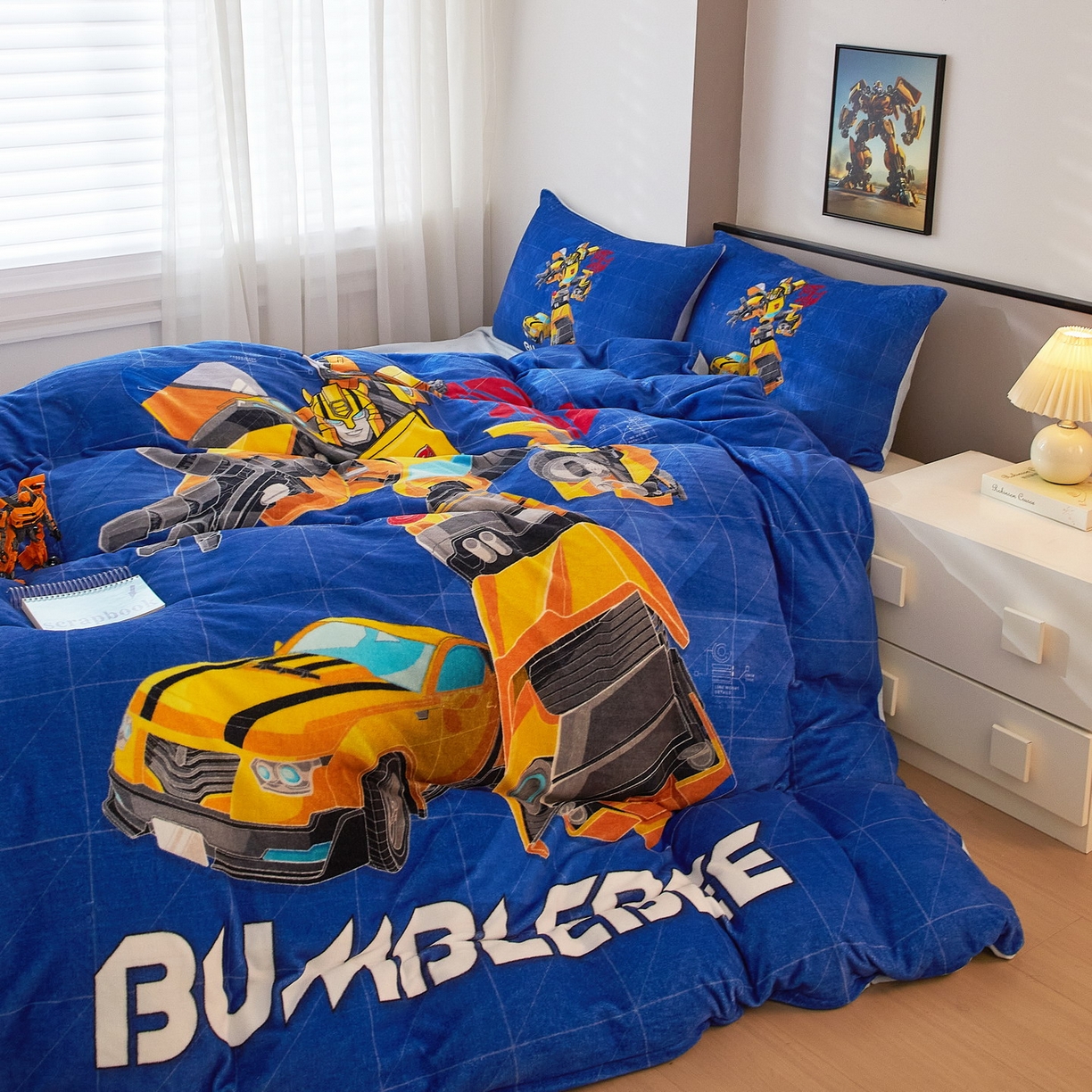 91家纺网 家纺一手货源 找家纺 蘭菲家纺 2025新款变形金刚牛奶绒四件套 9号