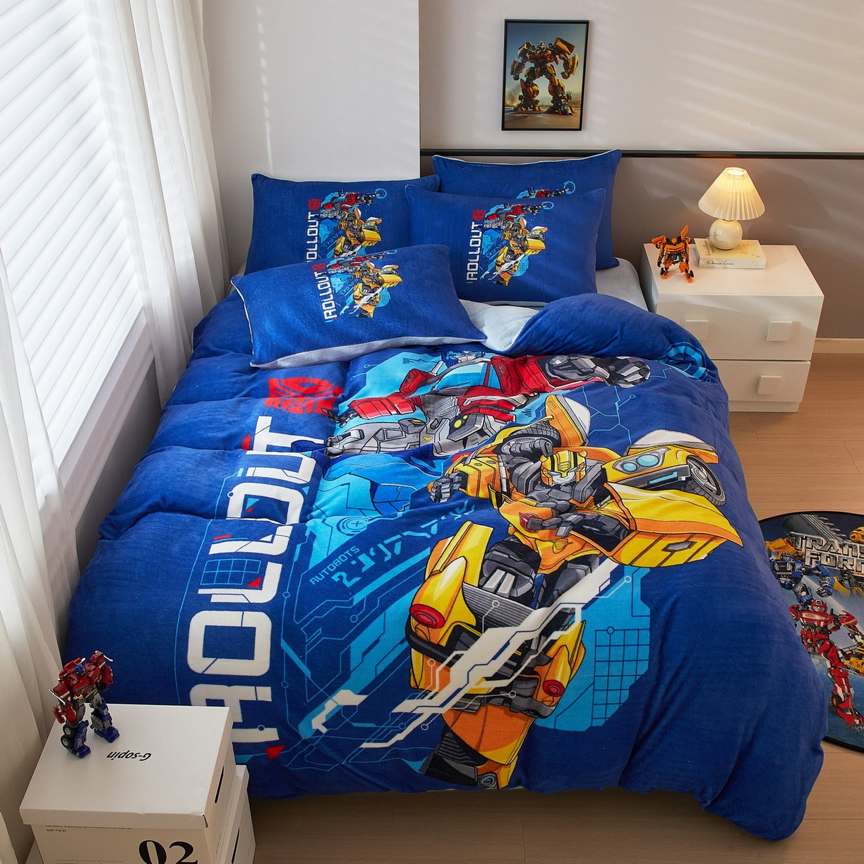 91家纺网 家纺一手货源 找家纺 蘭菲家纺 2025新款变形金刚牛奶绒四件套 10号