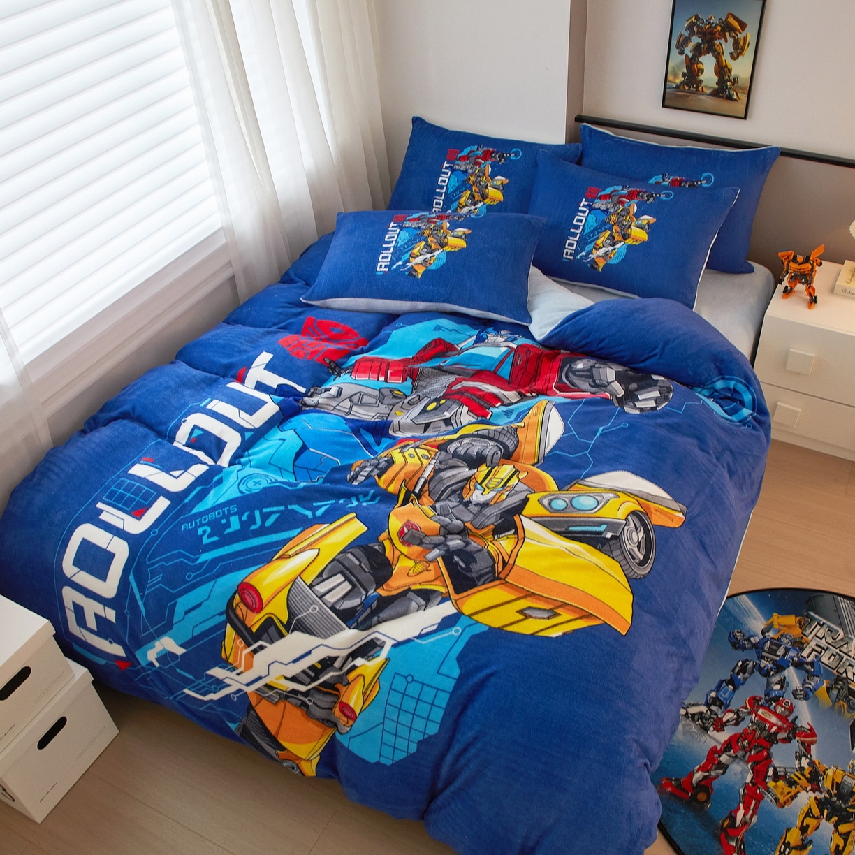 91家纺网 家纺一手货源 找家纺 蘭菲家纺 2025新款变形金刚牛奶绒四件套 10号