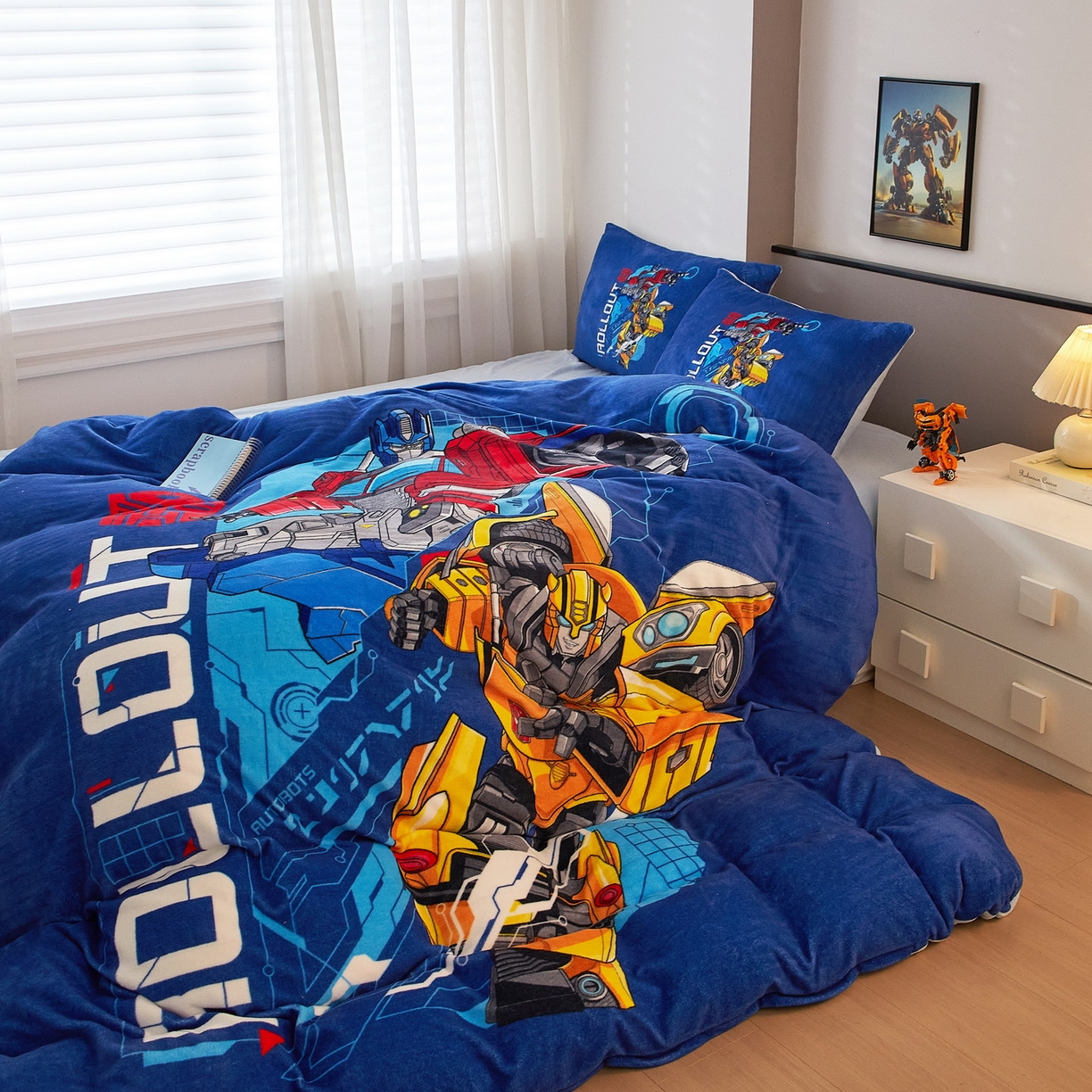 91家纺网 家纺一手货源 找家纺 蘭菲家纺 2025新款变形金刚牛奶绒四件套 10号