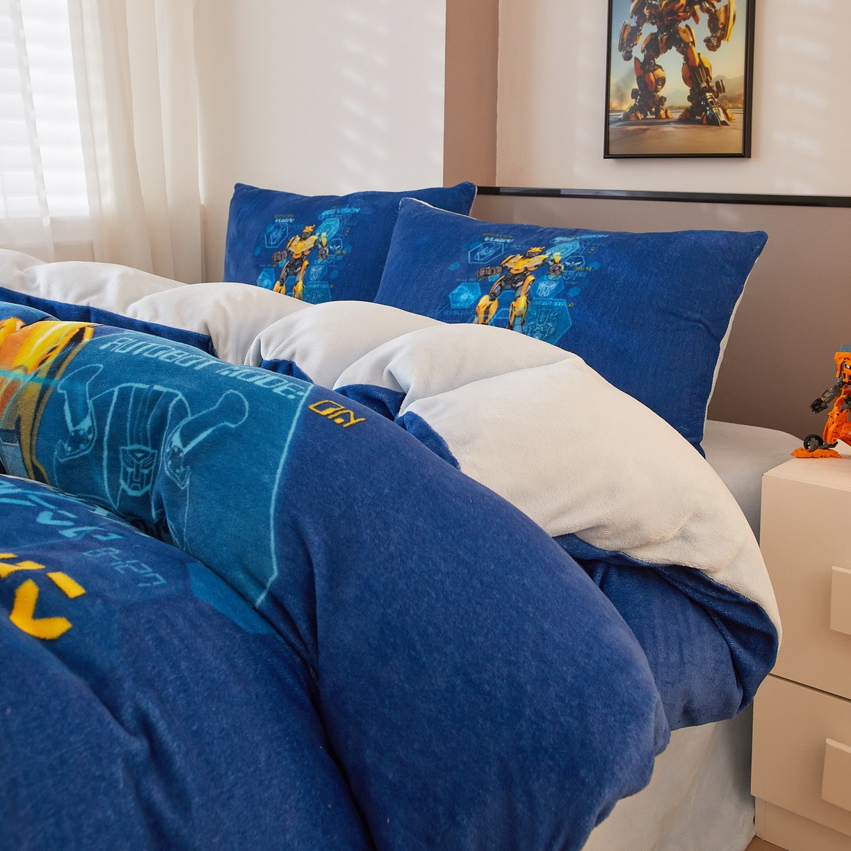 91家纺网 家纺一手货源 找家纺 蘭菲家纺 2025新款变形金刚牛奶绒四件套 11号