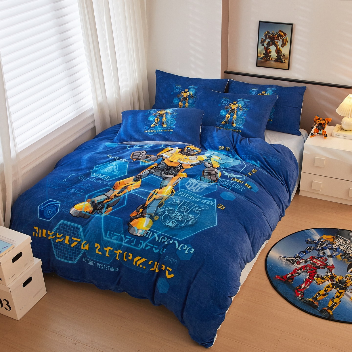 91家纺网 家纺一手货源 找家纺 蘭菲家纺 2025新款变形金刚牛奶绒四件套 11号