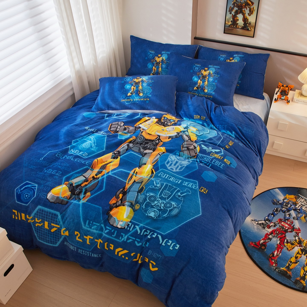 91家纺网 家纺一手货源 找家纺 蘭菲家纺 2025新款变形金刚牛奶绒四件套 11号