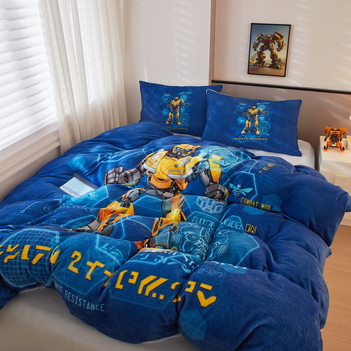 91家纺网 家纺一手货源 找家纺 蘭菲家纺 2025新款变形金刚牛奶绒四件套 11号