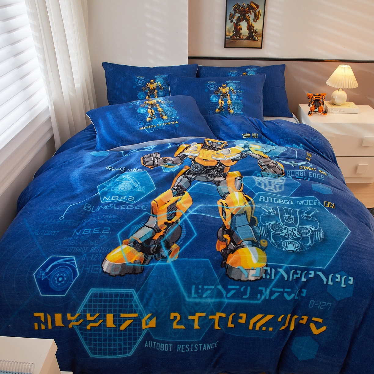 91家纺网 家纺一手货源 找家纺 蘭菲家纺 2025新款变形金刚牛奶绒四件套 11号