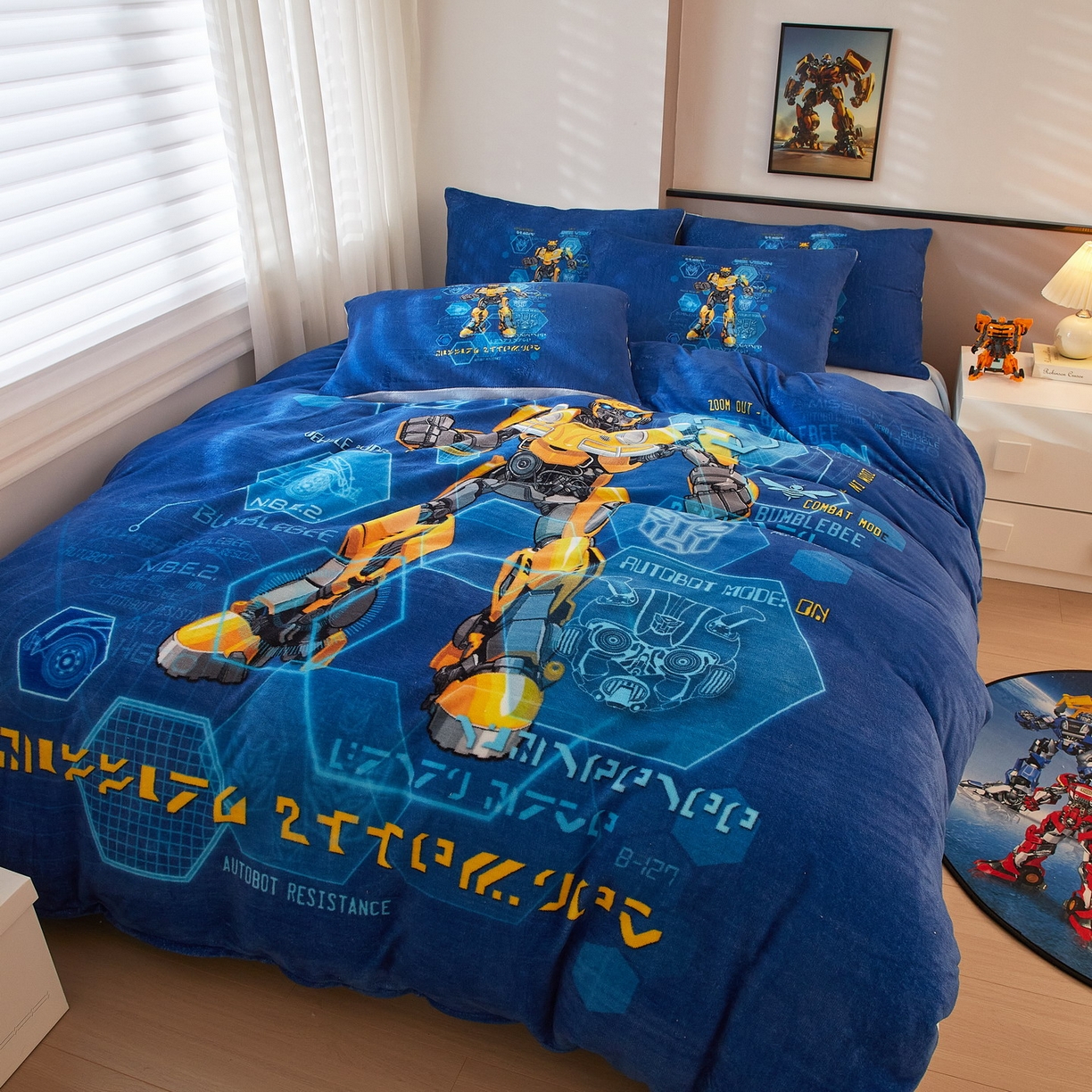 91家纺网 家纺一手货源 找家纺 蘭菲家纺 2025新款变形金刚牛奶绒四件套 11号