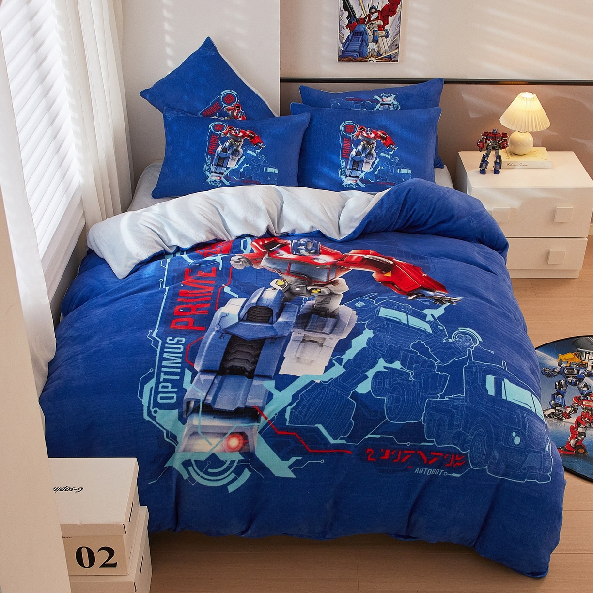 91家纺网 家纺一手货源 找家纺 蘭菲家纺 2025新款变形金刚牛奶绒四件套 12号