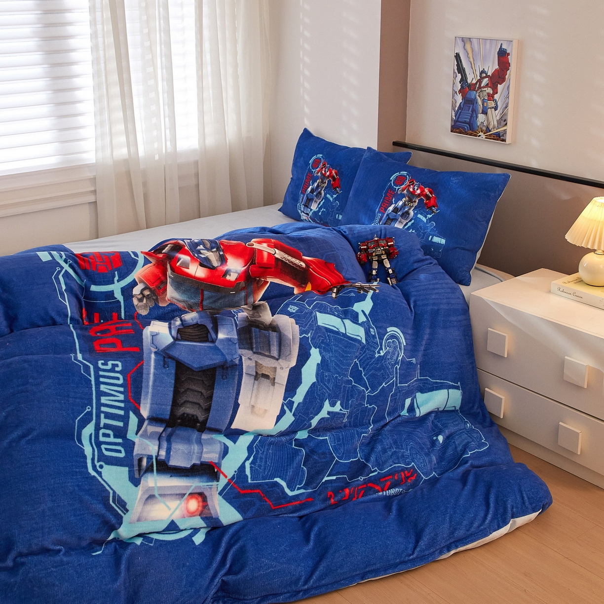 91家纺网 家纺一手货源 找家纺 蘭菲家纺 2025新款变形金刚牛奶绒四件套 12号