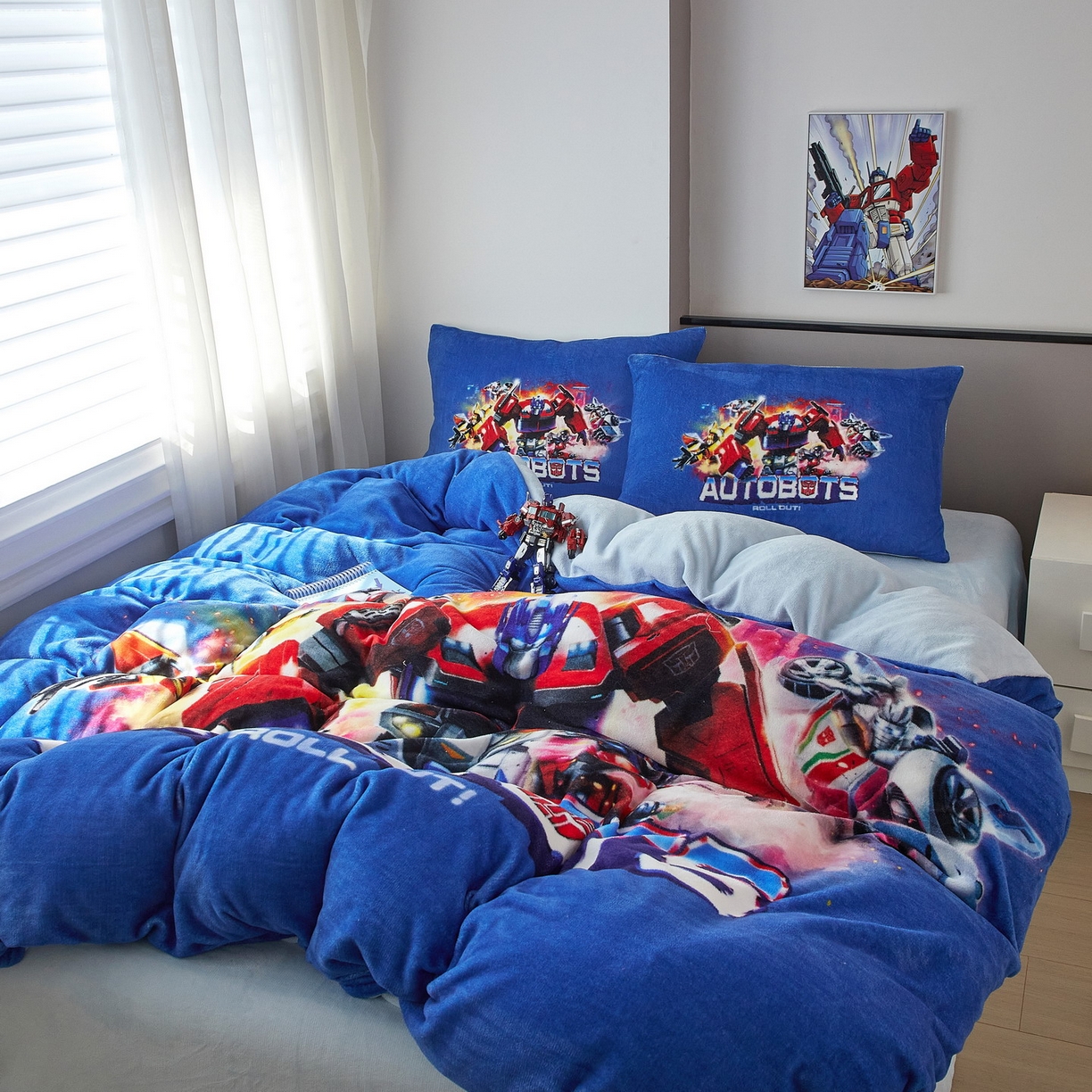 91家纺网 家纺一手货源 找家纺 蘭菲家纺 2025新款变形金刚牛奶绒四件套 13号