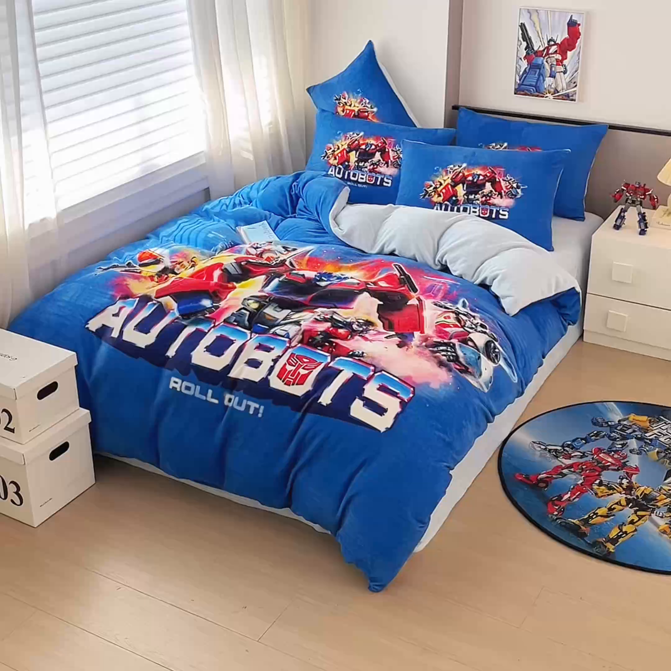 91家纺网 家纺一手货源 找家纺 蘭菲家纺 2025新款变形金刚牛奶绒四件套 13号