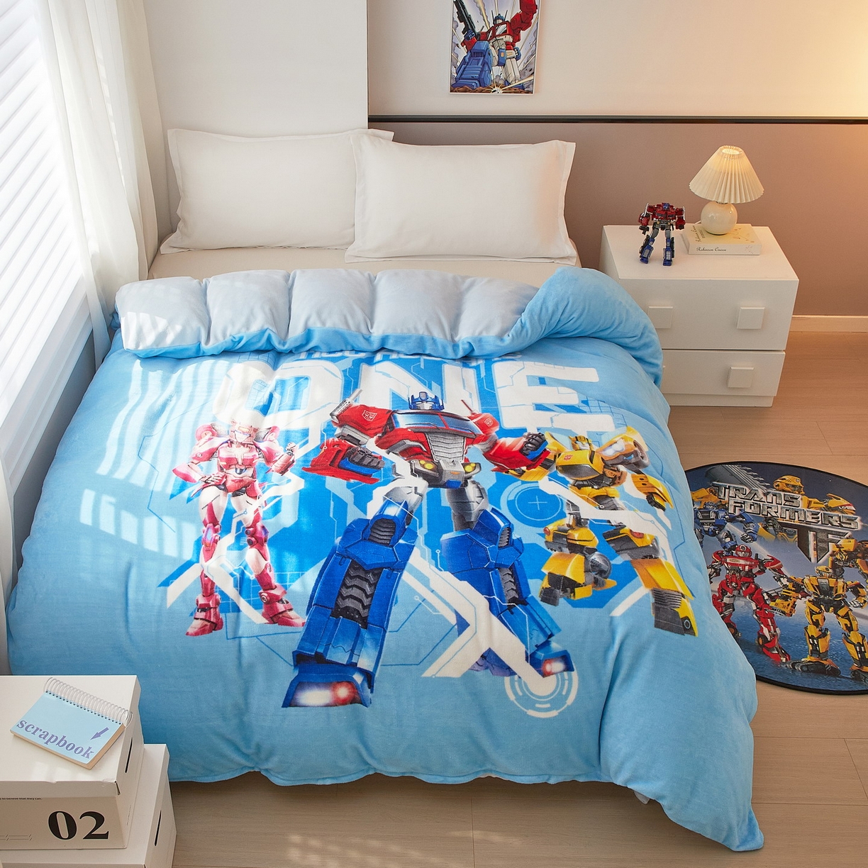 91家纺网 家纺一手货源 找家纺 （总）蘭菲家纺 2025新款变形金刚牛奶绒单被套