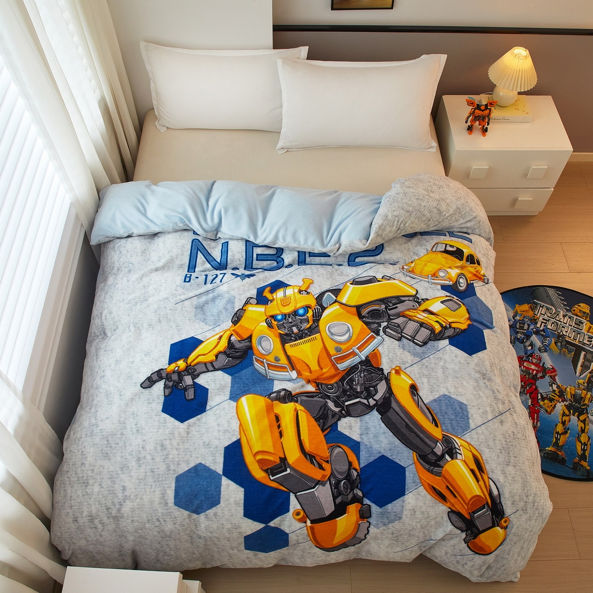 91家纺网 家纺一手货源 找家纺 （总）蘭菲家纺 2025新款变形金刚牛奶绒单被套