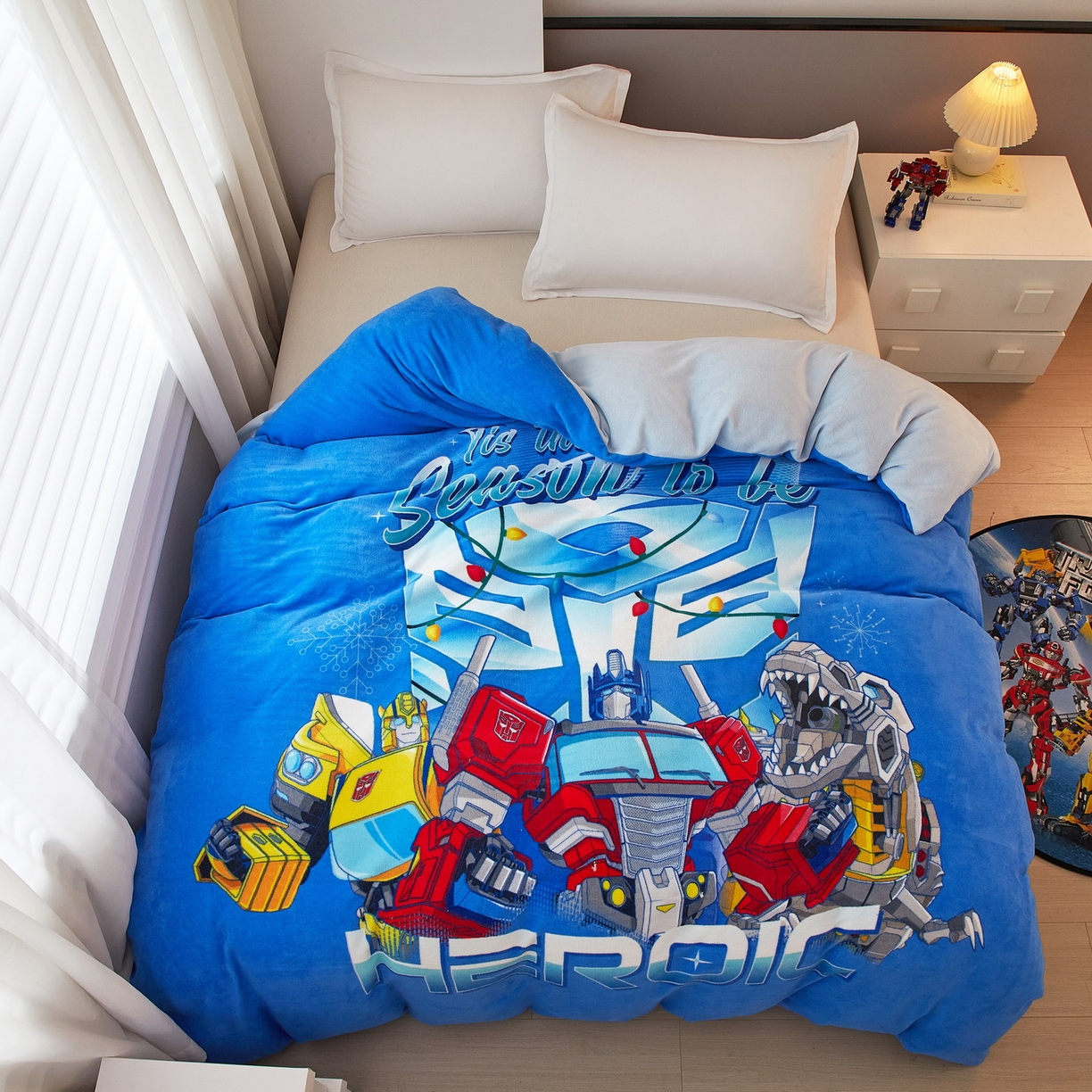 91家纺网 家纺一手货源 找家纺 （总）蘭菲家纺 2025新款变形金刚牛奶绒单被套