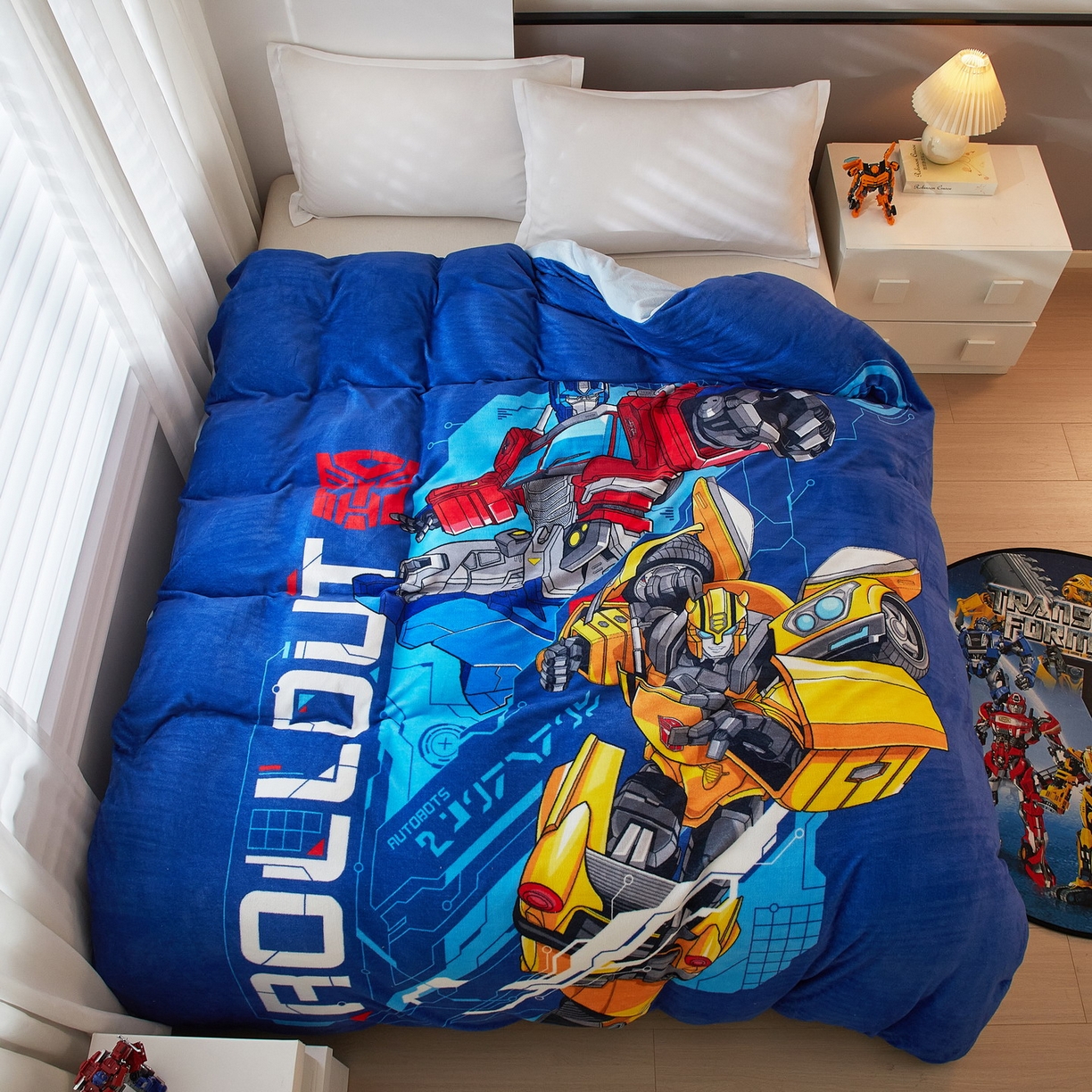 91家纺网 家纺一手货源 找家纺 （总）蘭菲家纺 2025新款变形金刚牛奶绒单被套