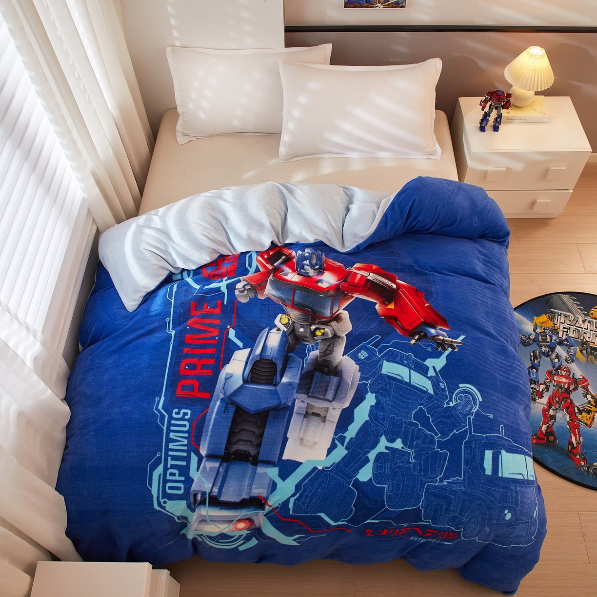 91家纺网 家纺一手货源 找家纺 （总）蘭菲家纺 2025新款变形金刚牛奶绒单被套