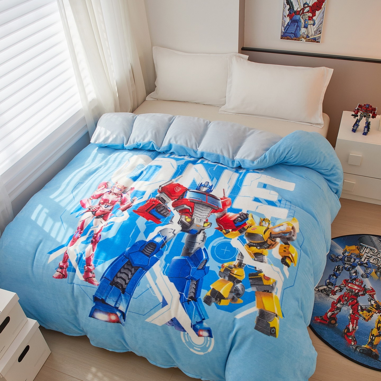 91家纺网 家纺一手货源 找家纺 蘭菲家纺 2025新款变形金刚牛奶绒单被套 1号