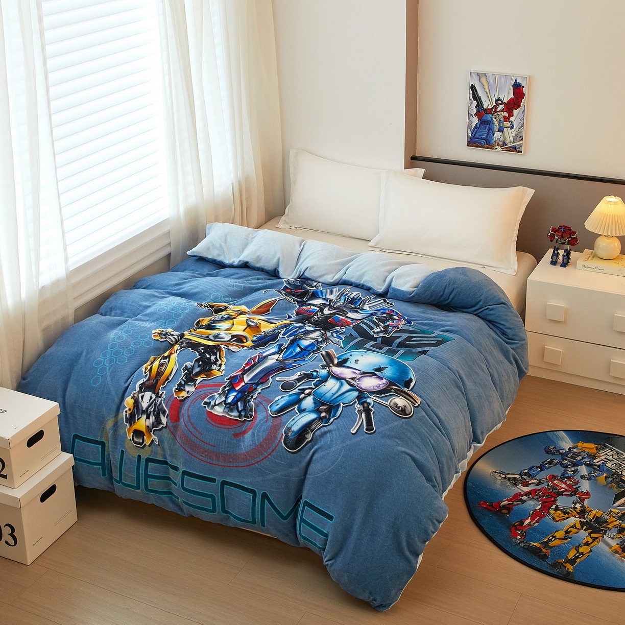 91家纺网 家纺一手货源 找家纺 蘭菲家纺 2025新款变形金刚牛奶绒单被套 2号