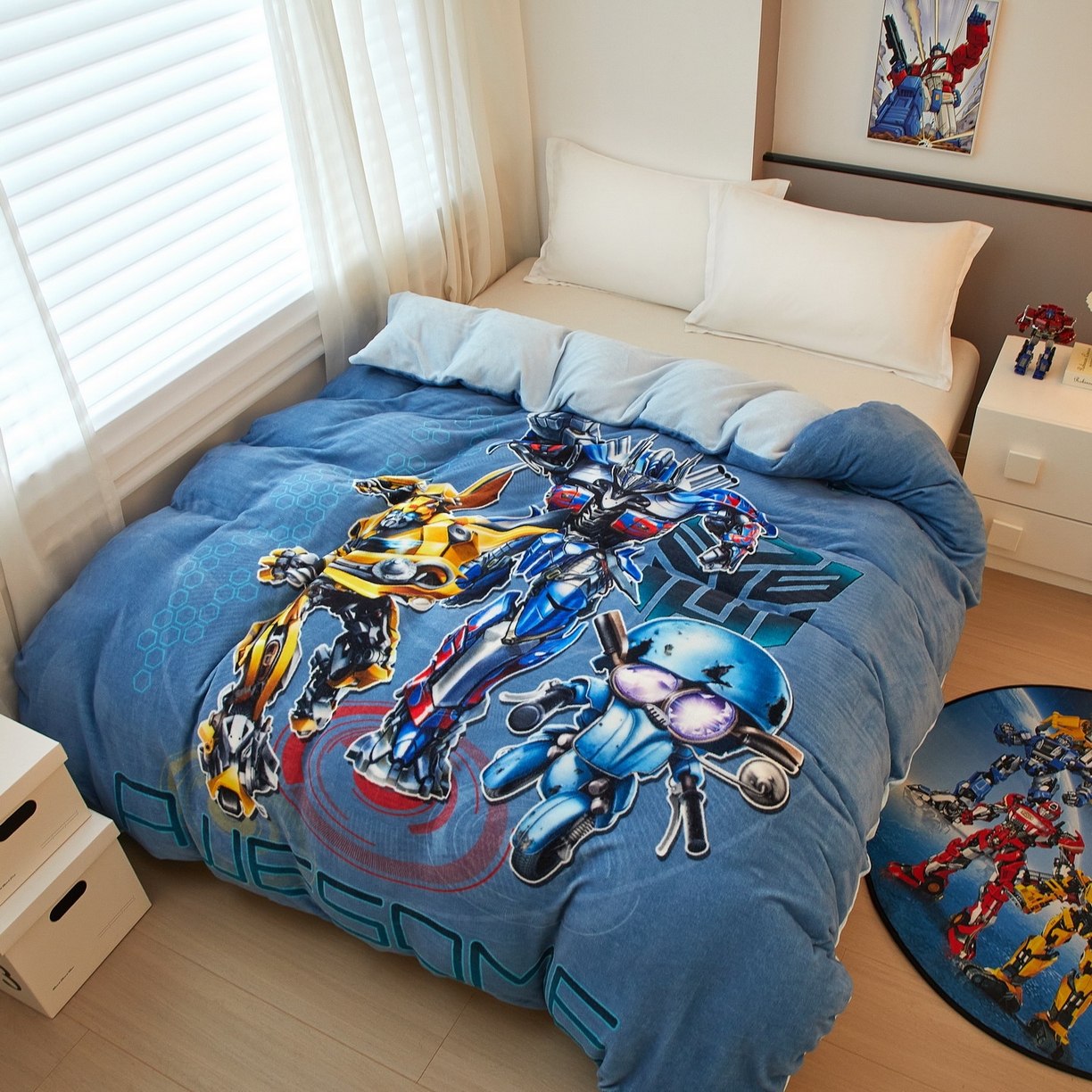 91家纺网 家纺一手货源 找家纺 蘭菲家纺 2025新款变形金刚牛奶绒单被套 2号