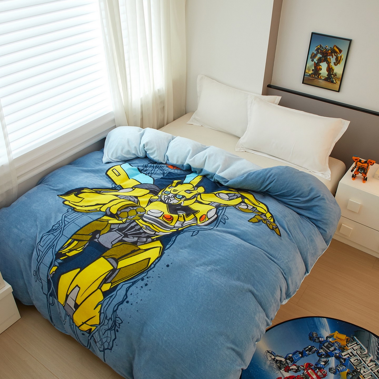 91家纺网 家纺一手货源 找家纺 蘭菲家纺 2025新款变形金刚牛奶绒单被套 3号