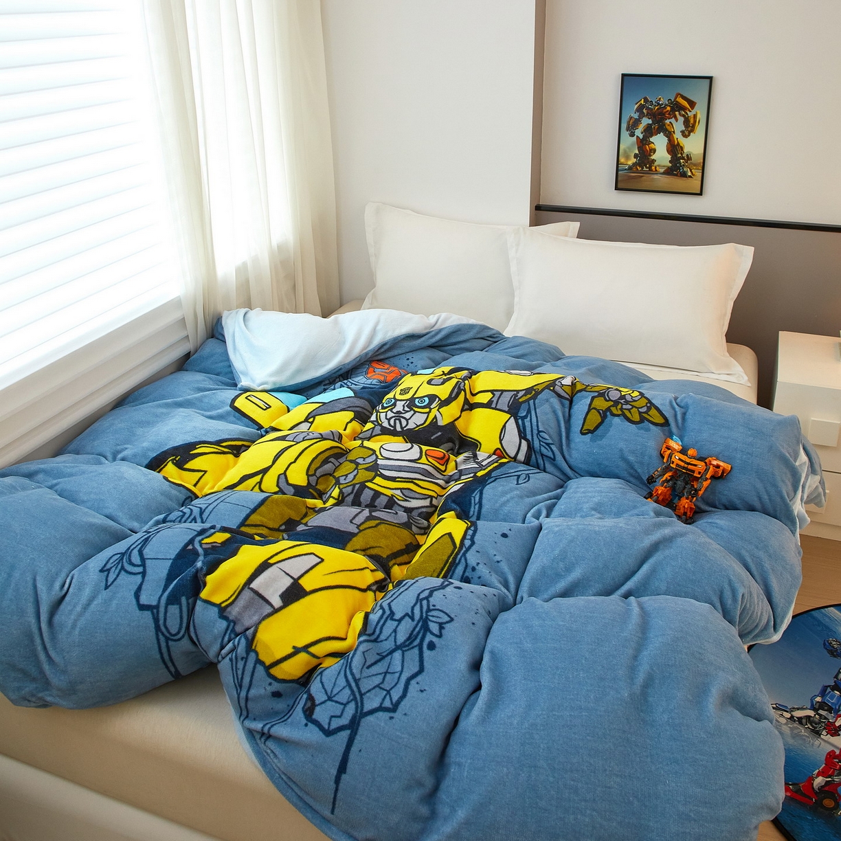 91家纺网 家纺一手货源 找家纺 蘭菲家纺 2025新款变形金刚牛奶绒单被套 3号