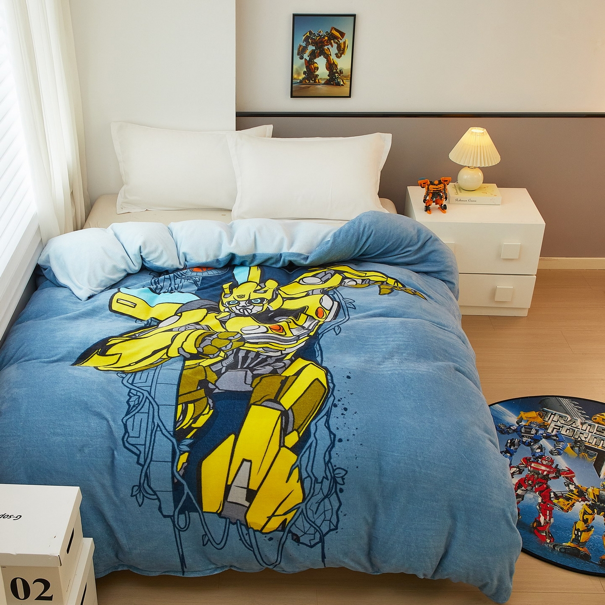 91家纺网 家纺一手货源 找家纺 蘭菲家纺 2025新款变形金刚牛奶绒单被套 3号