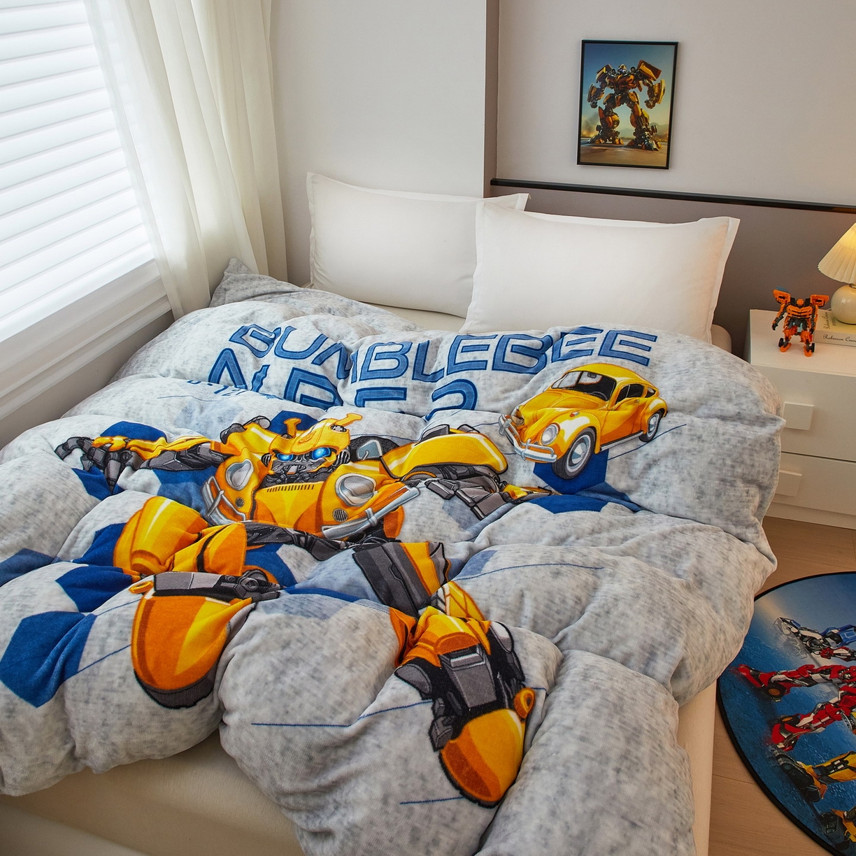 91家纺网 家纺一手货源 找家纺 蘭菲家纺 2025新款变形金刚牛奶绒单被套 4号