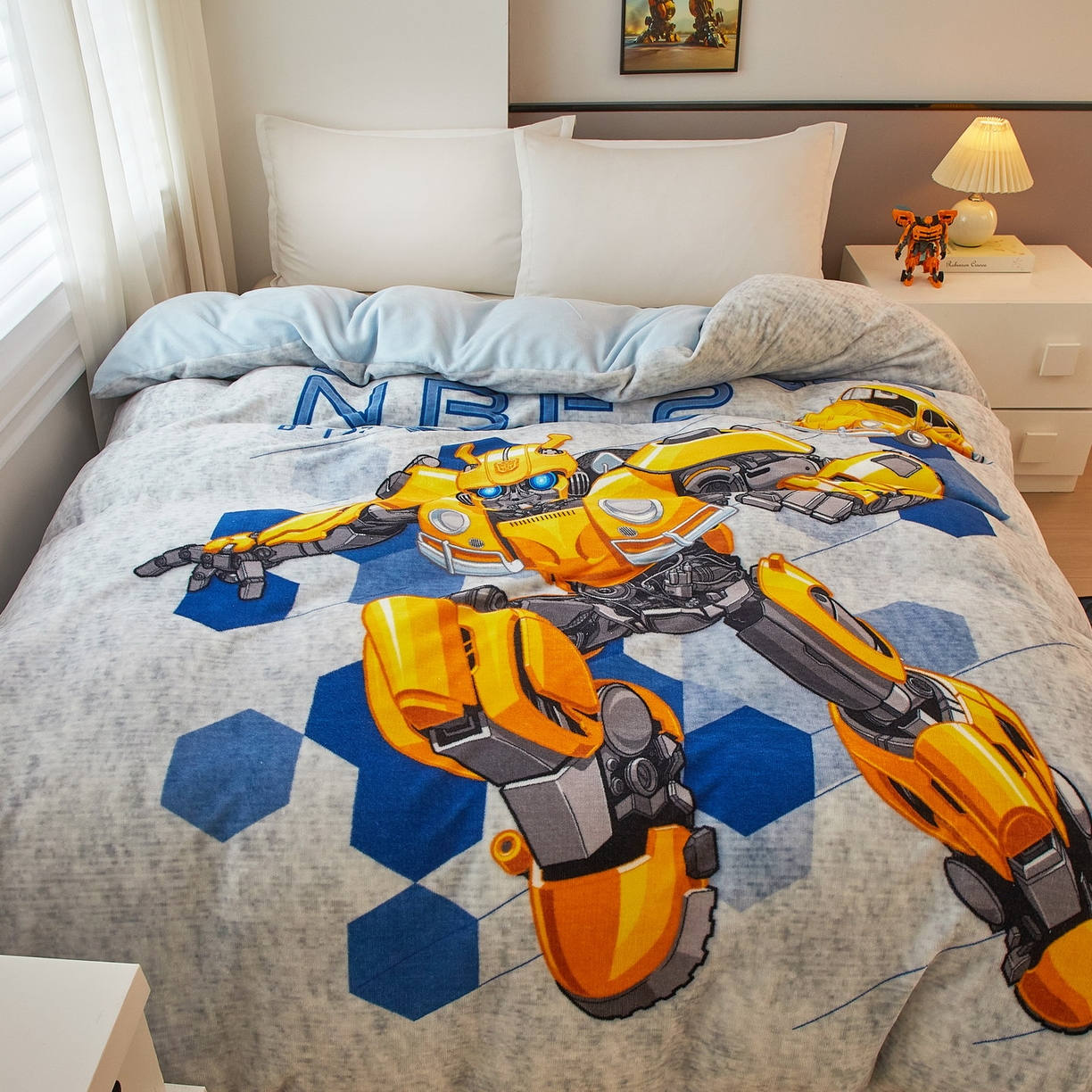 91家纺网 家纺一手货源 找家纺 蘭菲家纺 2025新款变形金刚牛奶绒单被套 4号