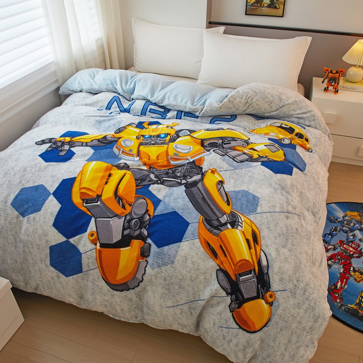 91家纺网 家纺一手货源 找家纺 蘭菲家纺 2025新款变形金刚牛奶绒单被套 4号