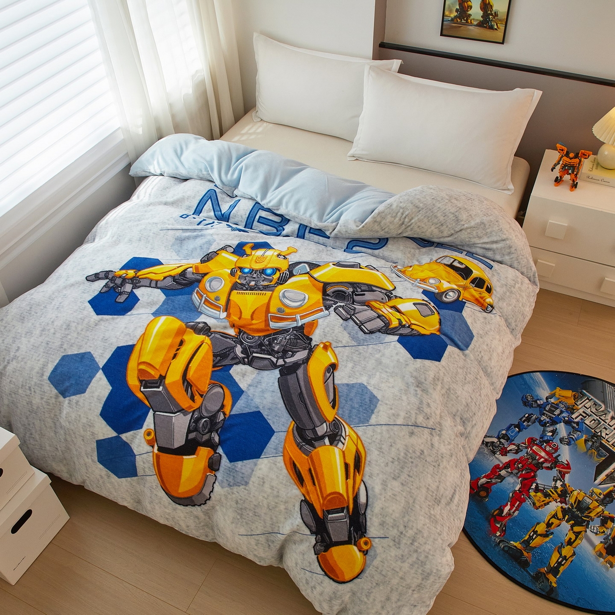 91家纺网 家纺一手货源 找家纺 蘭菲家纺 2025新款变形金刚牛奶绒单被套 4号