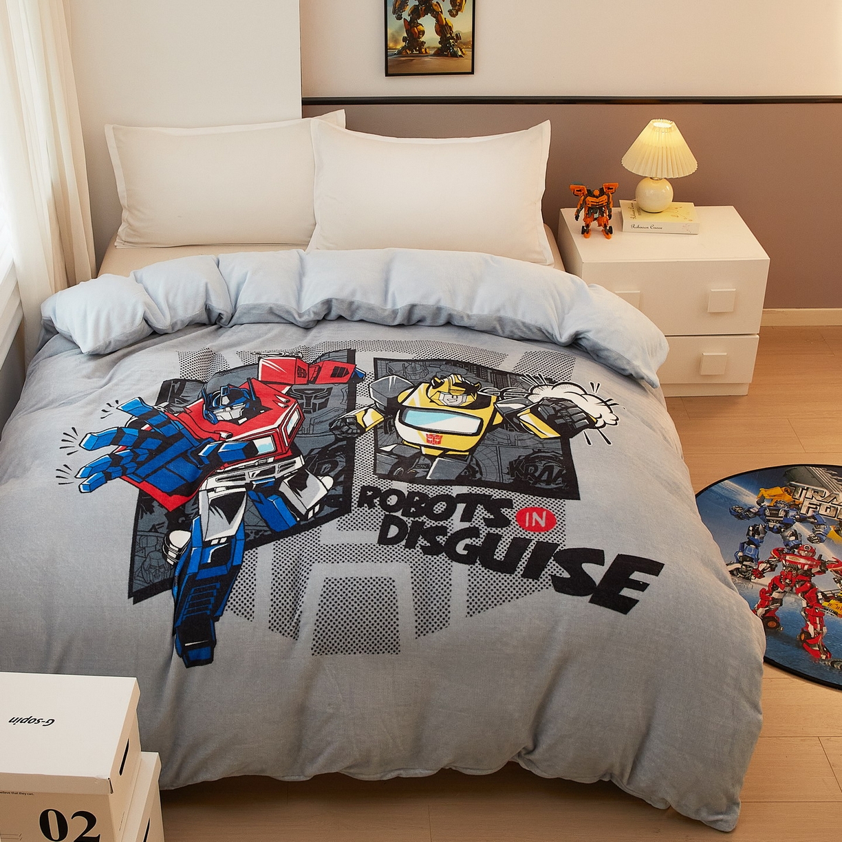 91家纺网 家纺一手货源 找家纺 蘭菲家纺 2025新款变形金刚牛奶绒单被套 5号