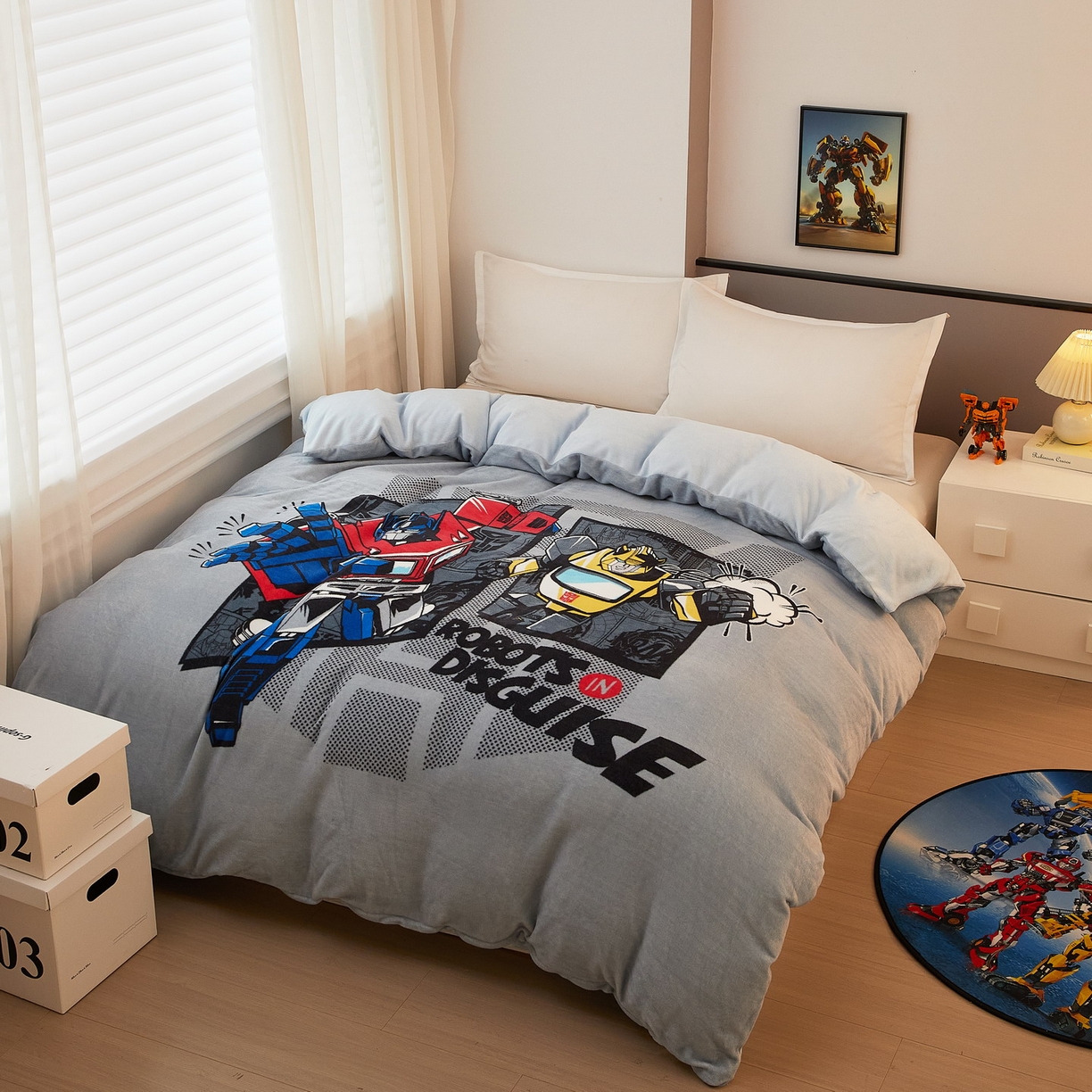 91家纺网 家纺一手货源 找家纺 蘭菲家纺 2025新款变形金刚牛奶绒单被套 5号