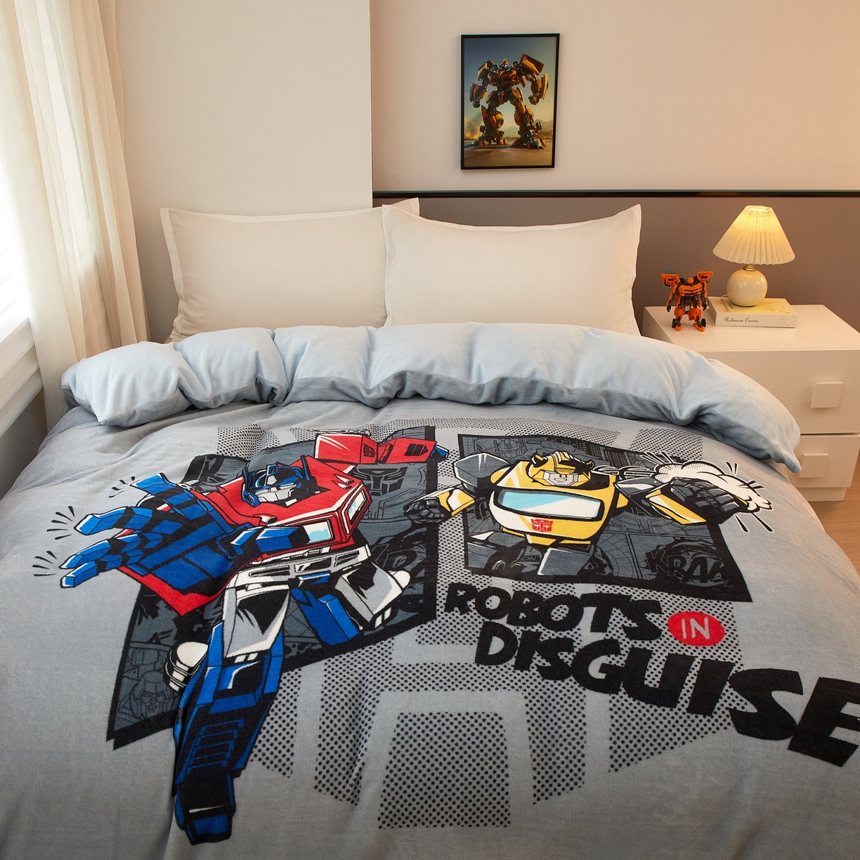 91家纺网 家纺一手货源 找家纺 蘭菲家纺 2025新款变形金刚牛奶绒单被套 5号