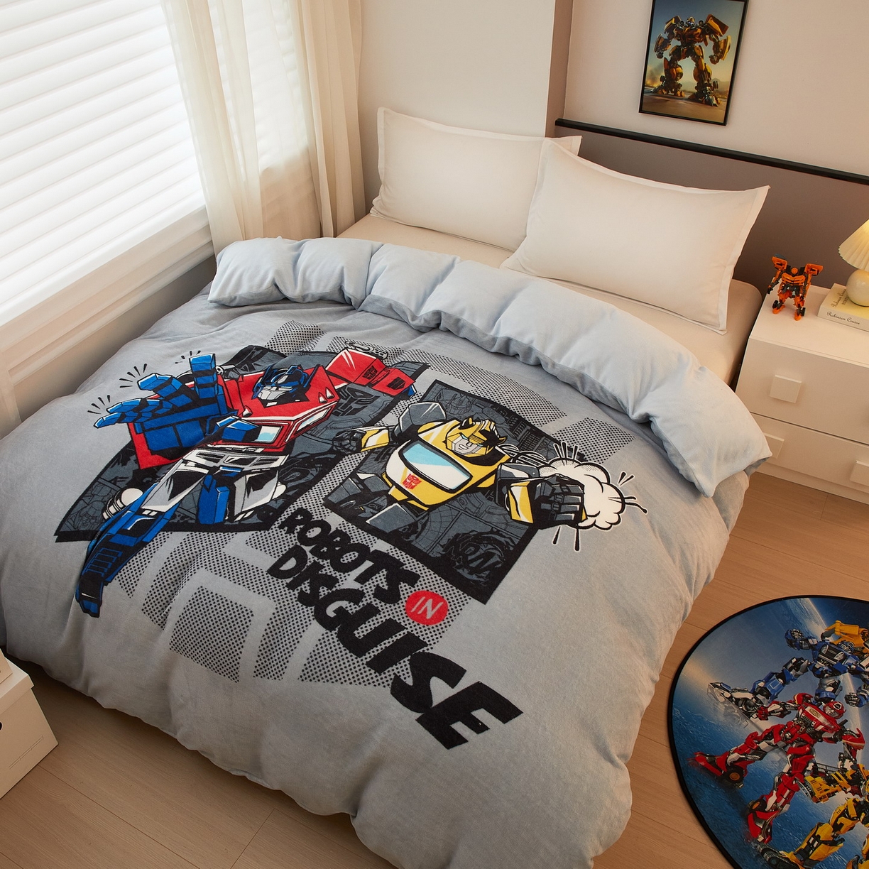 91家纺网 家纺一手货源 找家纺 蘭菲家纺 2025新款变形金刚牛奶绒单被套 5号