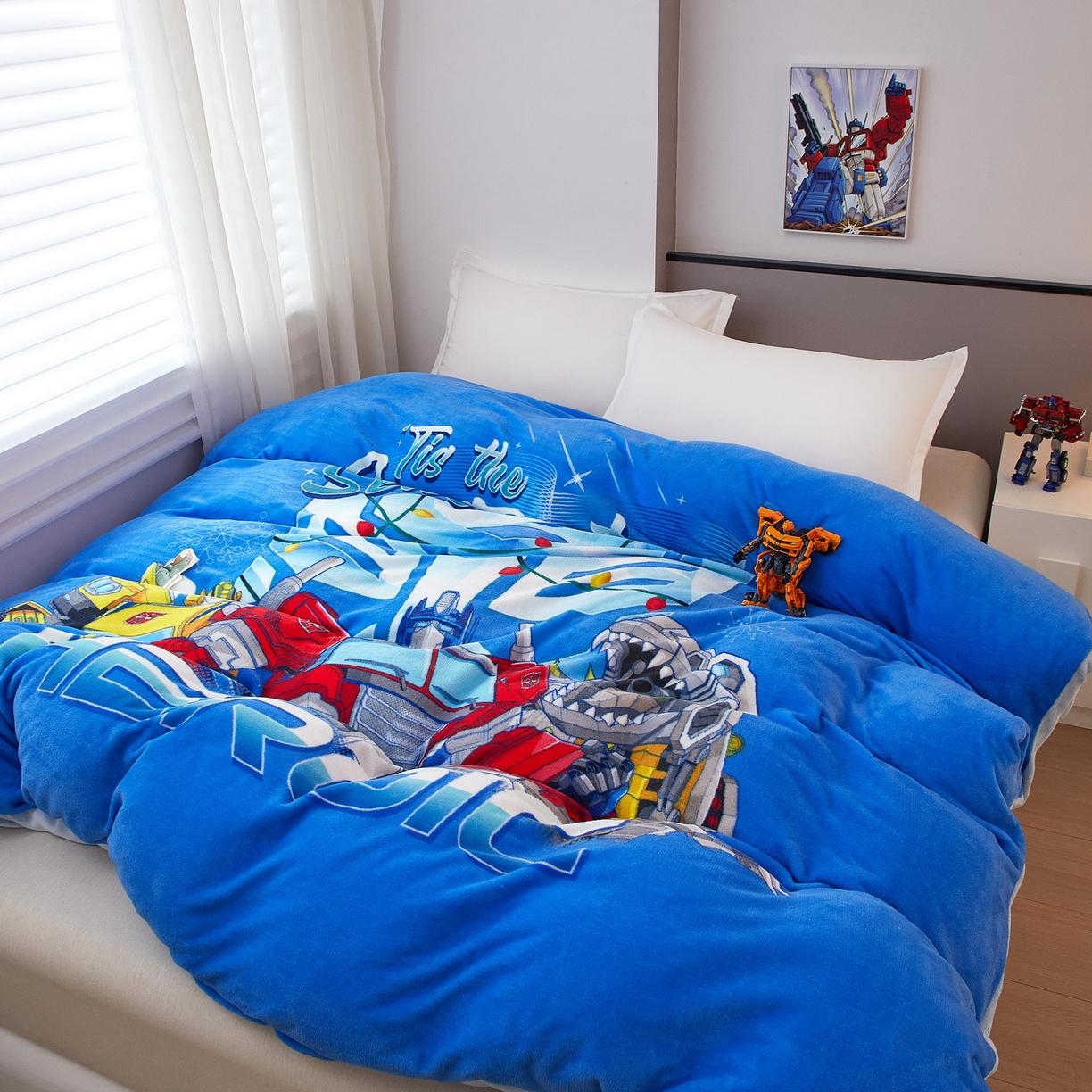 91家纺网 家纺一手货源 找家纺 蘭菲家纺 2025新款变形金刚牛奶绒单被套 7号