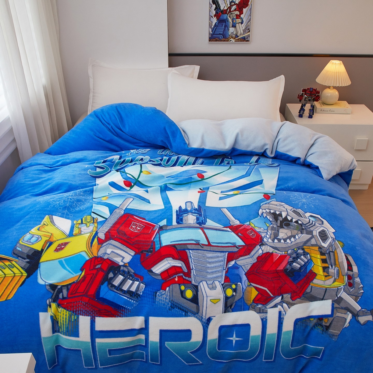 91家纺网 家纺一手货源 找家纺 蘭菲家纺 2025新款变形金刚牛奶绒单被套 7号