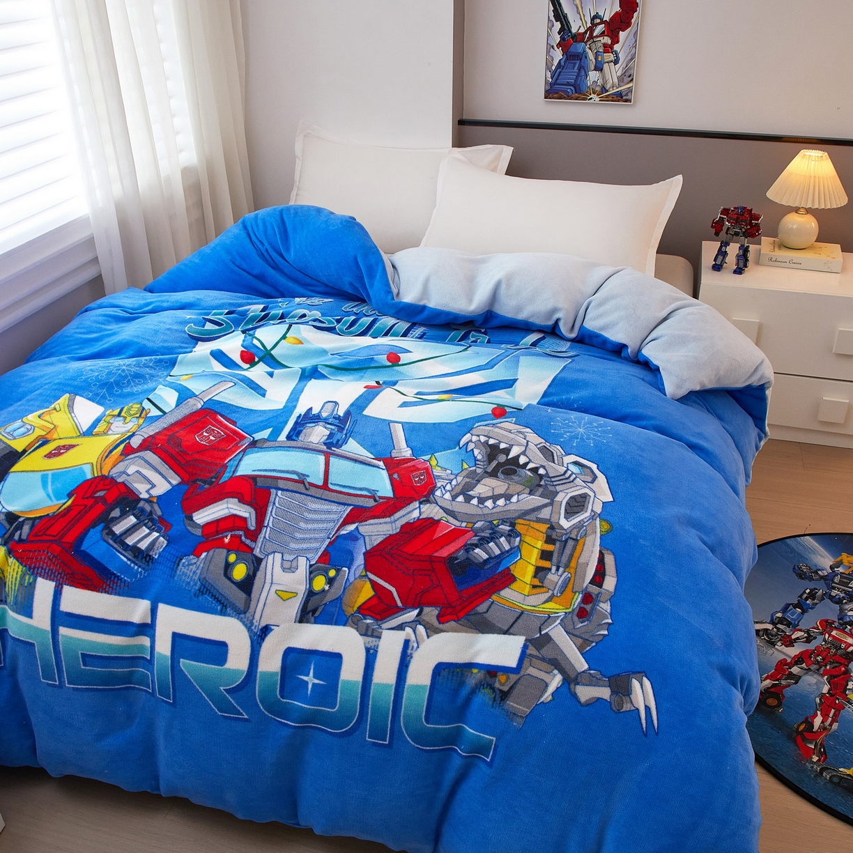 91家纺网 家纺一手货源 找家纺 蘭菲家纺 2025新款变形金刚牛奶绒单被套 7号