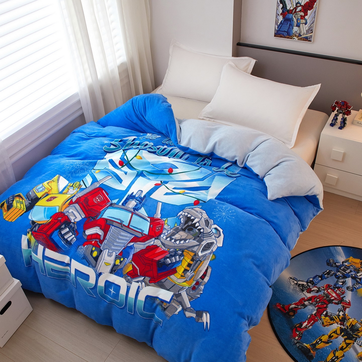 91家纺网 家纺一手货源 找家纺 蘭菲家纺 2025新款变形金刚牛奶绒单被套 7号