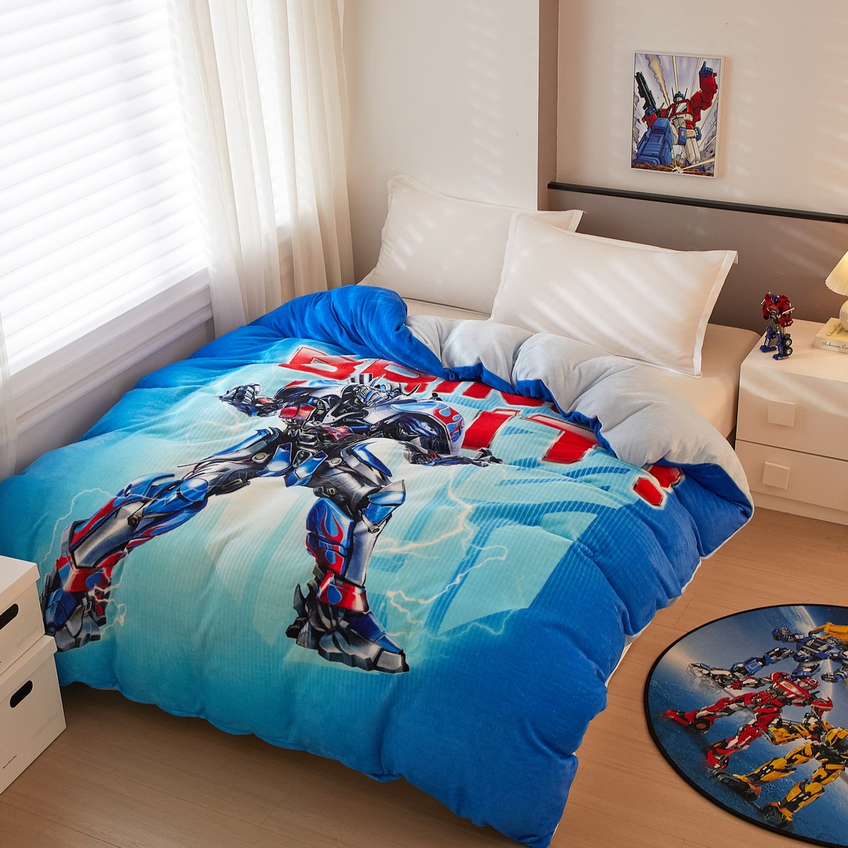 91家纺网 家纺一手货源 找家纺 蘭菲家纺 2025新款变形金刚牛奶绒单被套 8号