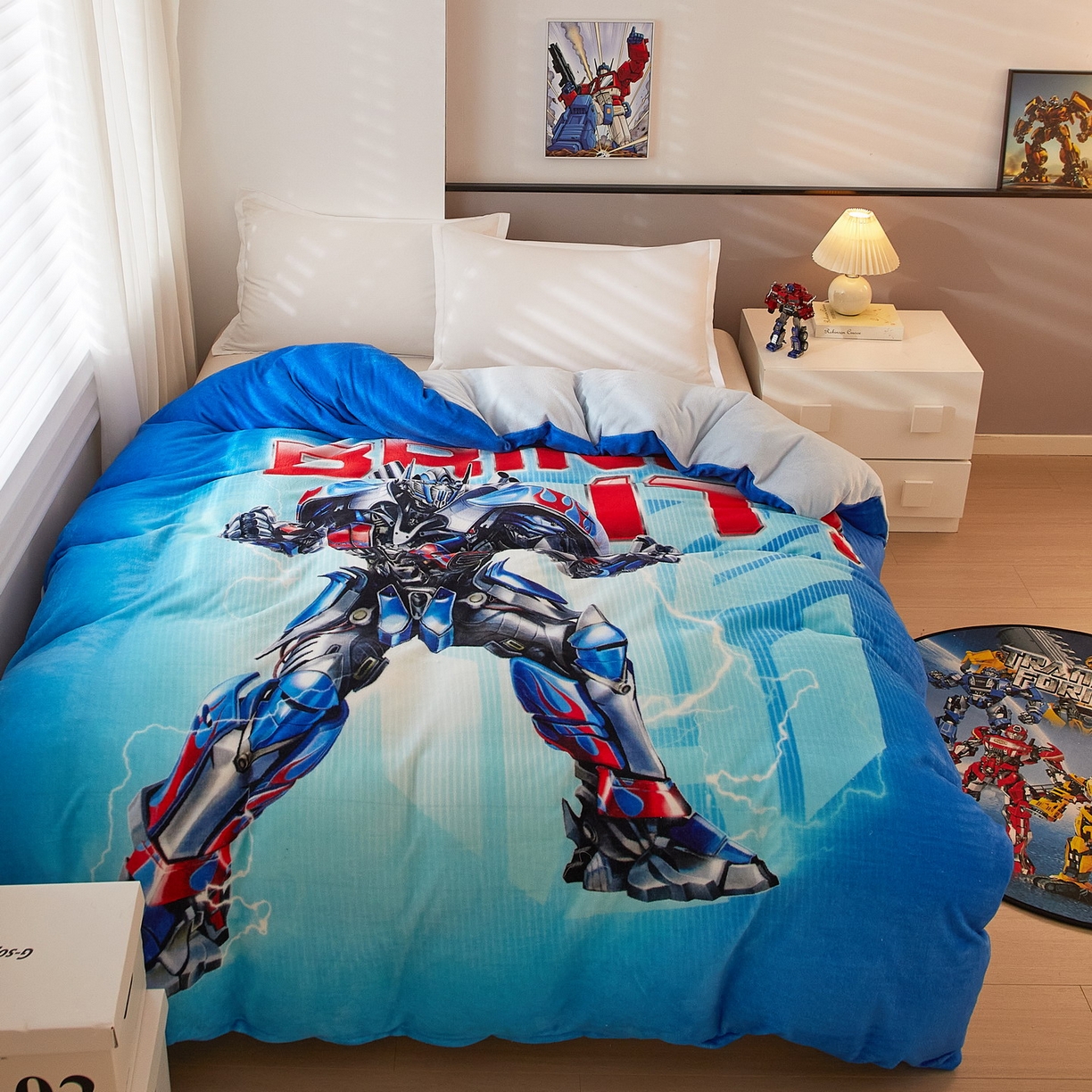 91家纺网 家纺一手货源 找家纺 蘭菲家纺 2025新款变形金刚牛奶绒单被套 8号