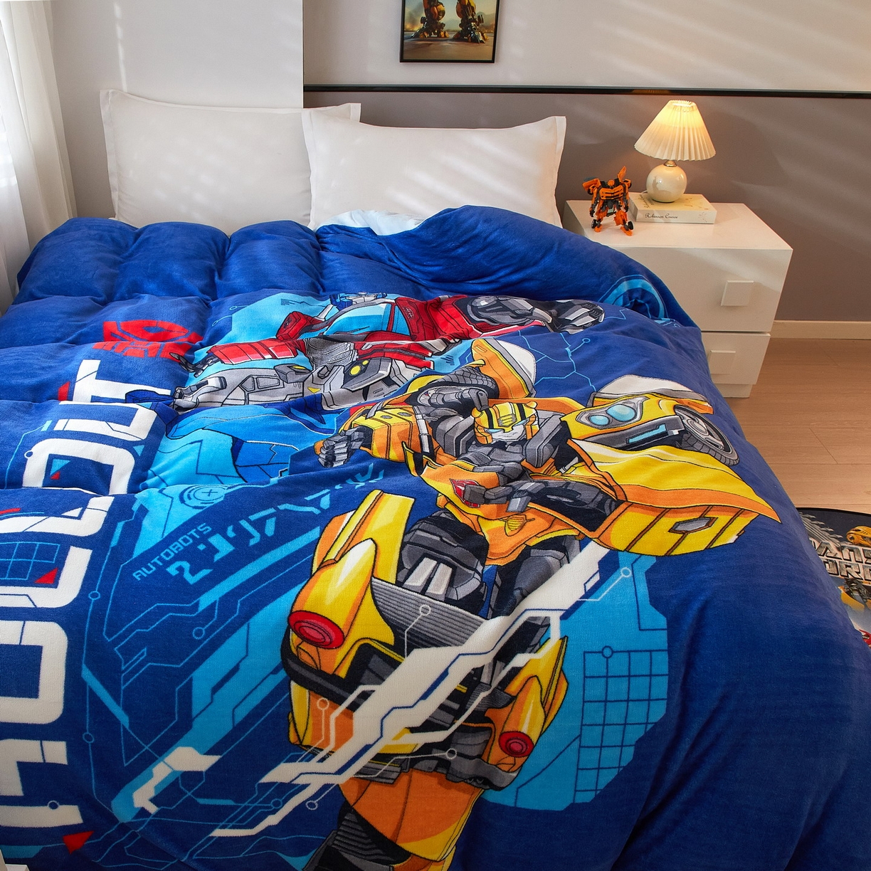 91家纺网 家纺一手货源 找家纺 蘭菲家纺 2025新款变形金刚牛奶绒单被套 10号