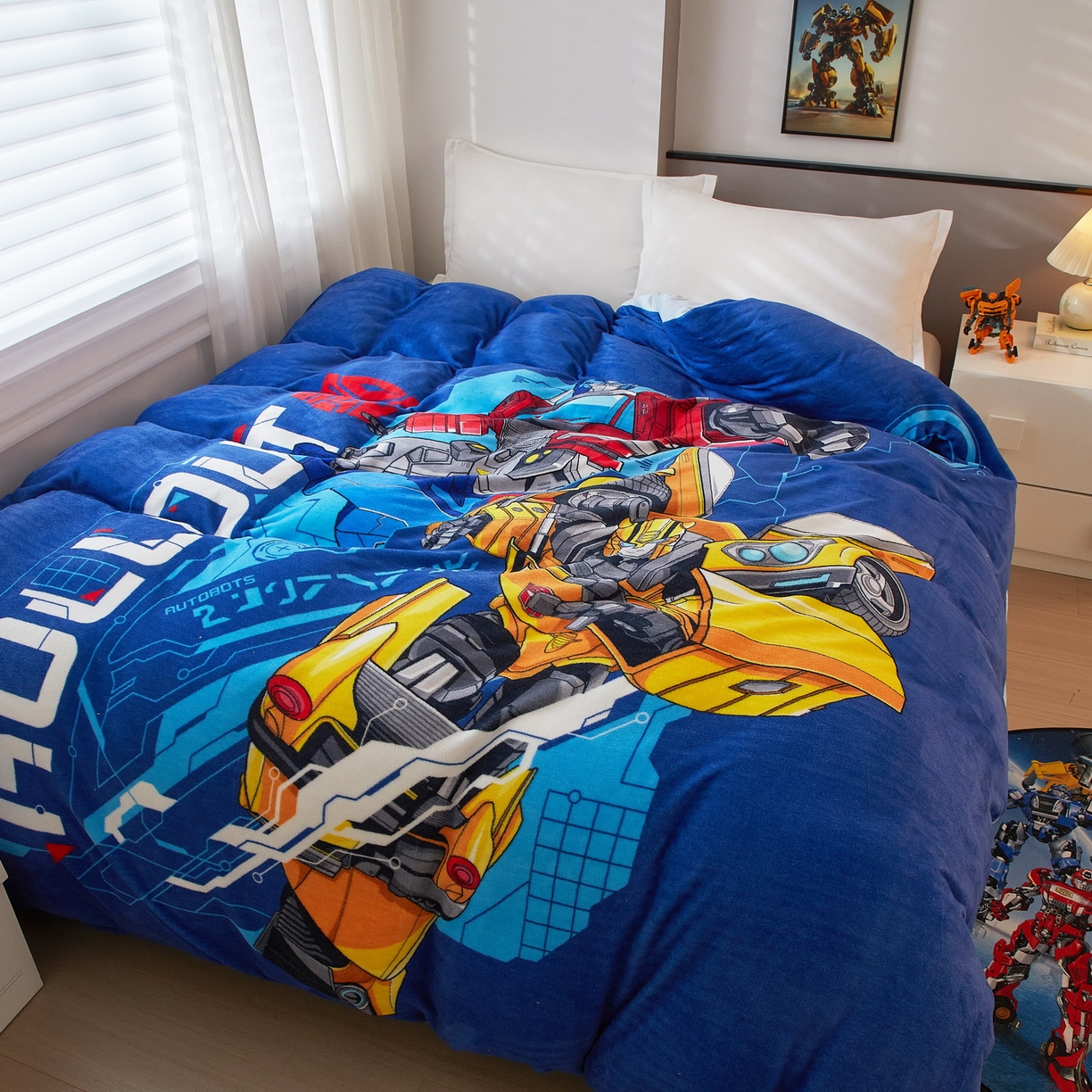 91家纺网 家纺一手货源 找家纺 蘭菲家纺 2025新款变形金刚牛奶绒单被套 10号