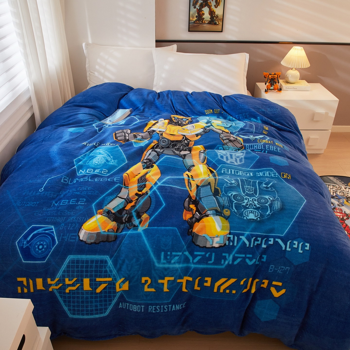 91家纺网 家纺一手货源 找家纺 蘭菲家纺 2025新款变形金刚牛奶绒单被套 11号