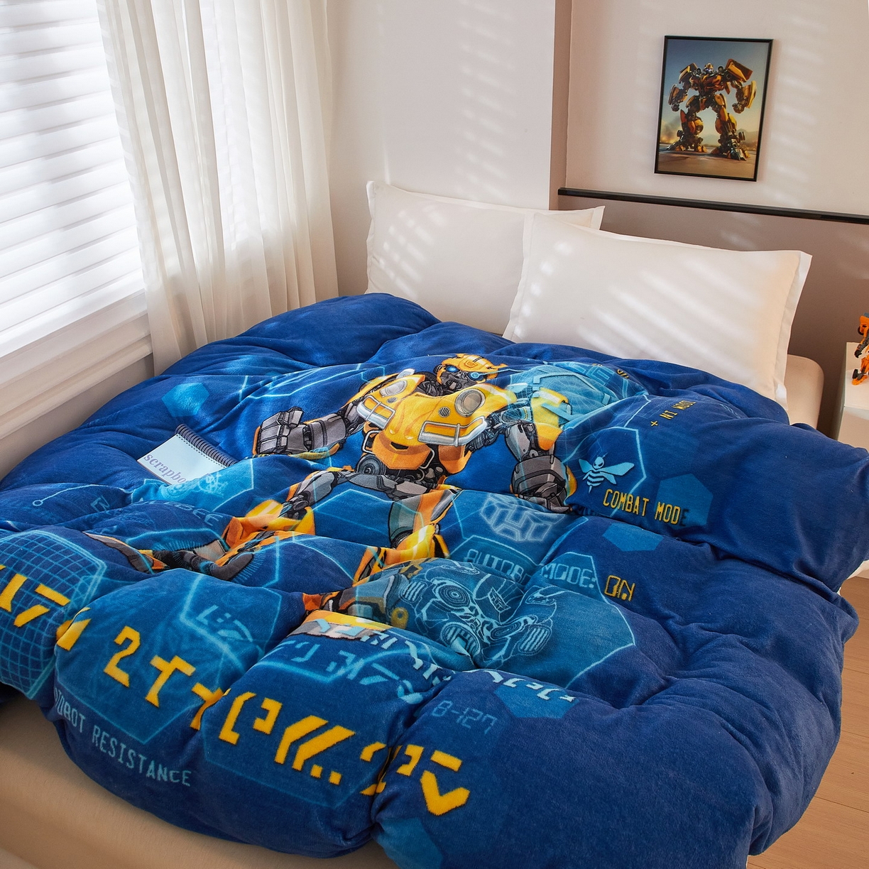 91家纺网 家纺一手货源 找家纺 蘭菲家纺 2025新款变形金刚牛奶绒单被套 11号