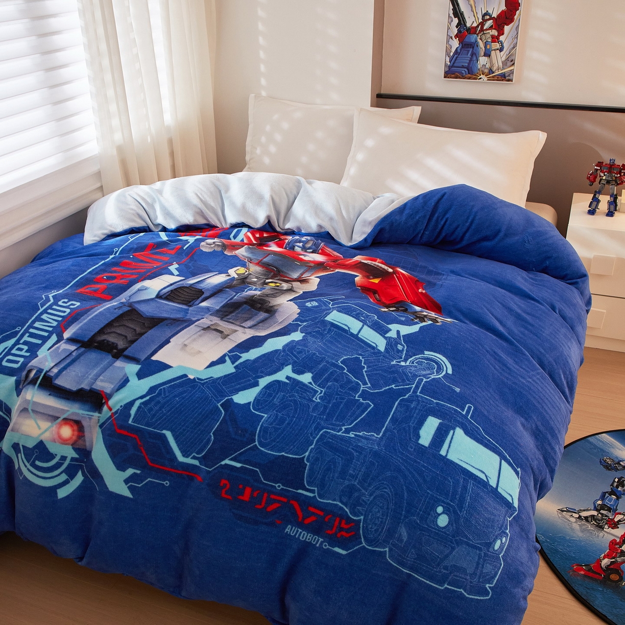 91家纺网 家纺一手货源 找家纺 蘭菲家纺 2025新款变形金刚牛奶绒单被套 12号