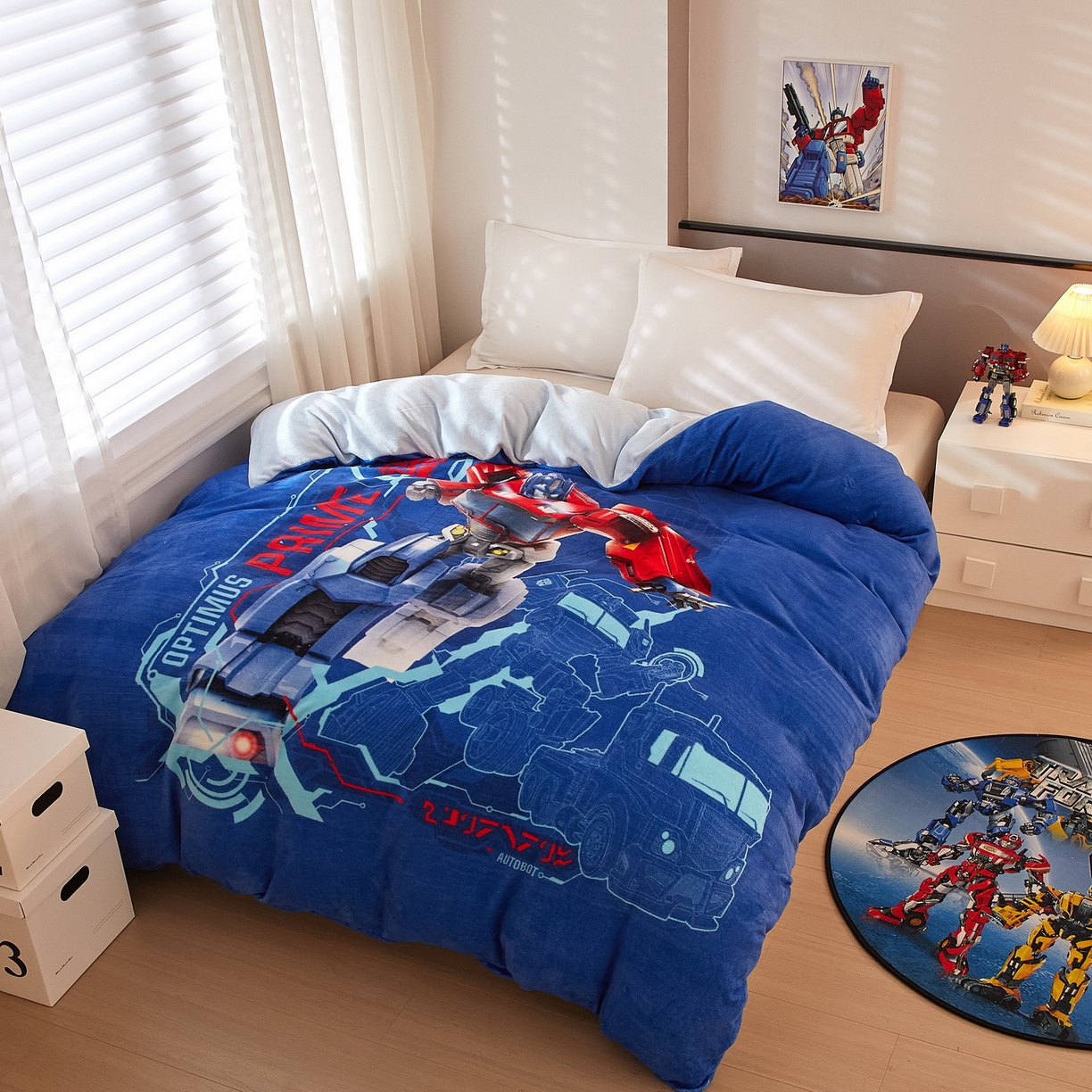 91家纺网 家纺一手货源 找家纺 蘭菲家纺 2025新款变形金刚牛奶绒单被套 12号