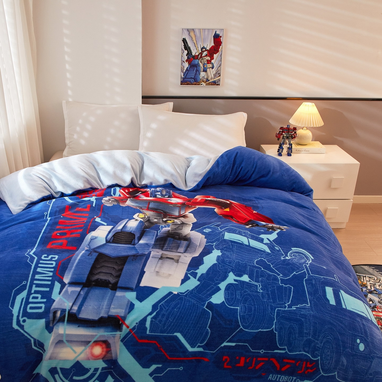 91家纺网 家纺一手货源 找家纺 蘭菲家纺 2025新款变形金刚牛奶绒单被套 12号