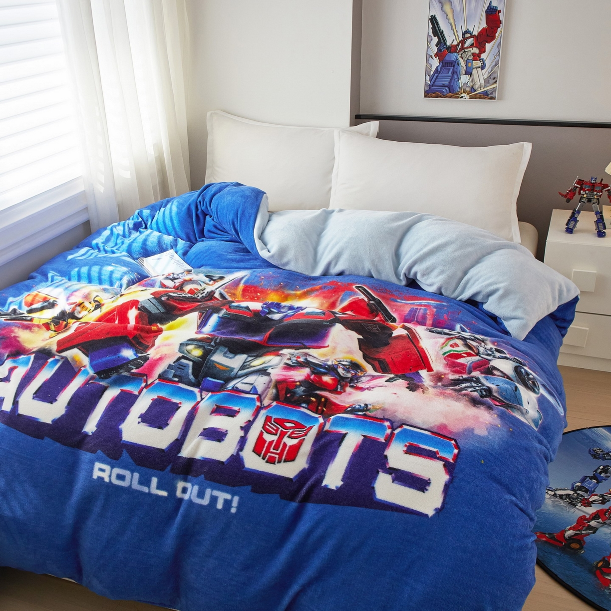 91家纺网 家纺一手货源 找家纺 蘭菲家纺 2025新款变形金刚牛奶绒单被套 13号