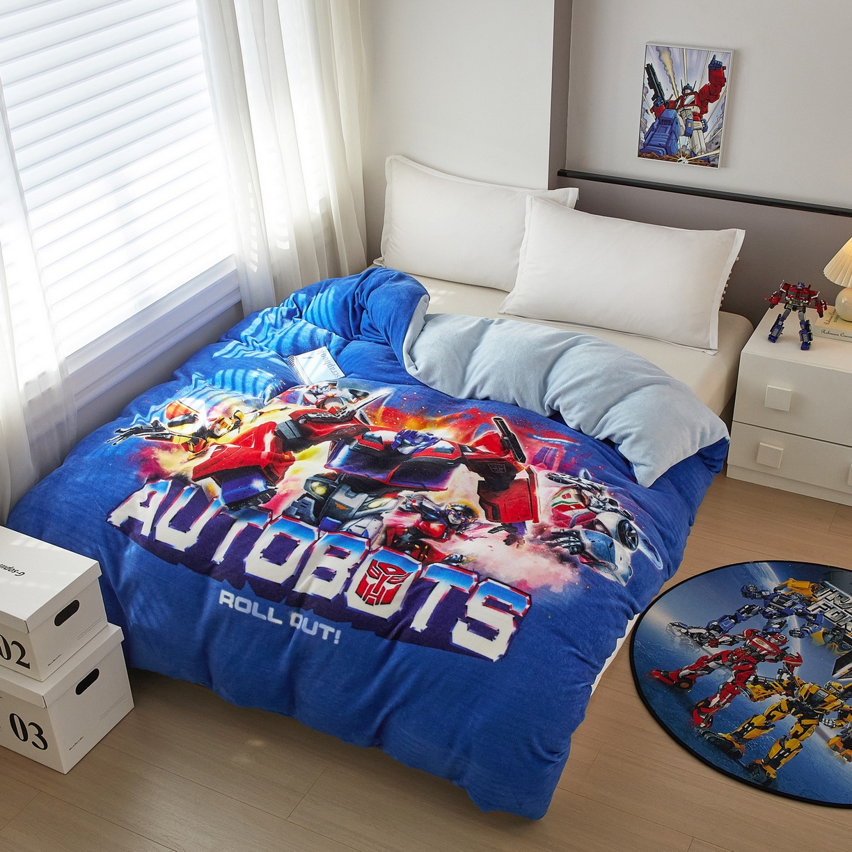 91家纺网 家纺一手货源 找家纺 蘭菲家纺 2025新款变形金刚牛奶绒单被套 13号