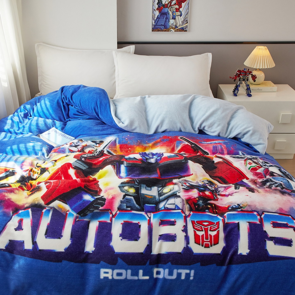 91家纺网 家纺一手货源 找家纺 蘭菲家纺 2025新款变形金刚牛奶绒单被套 13号